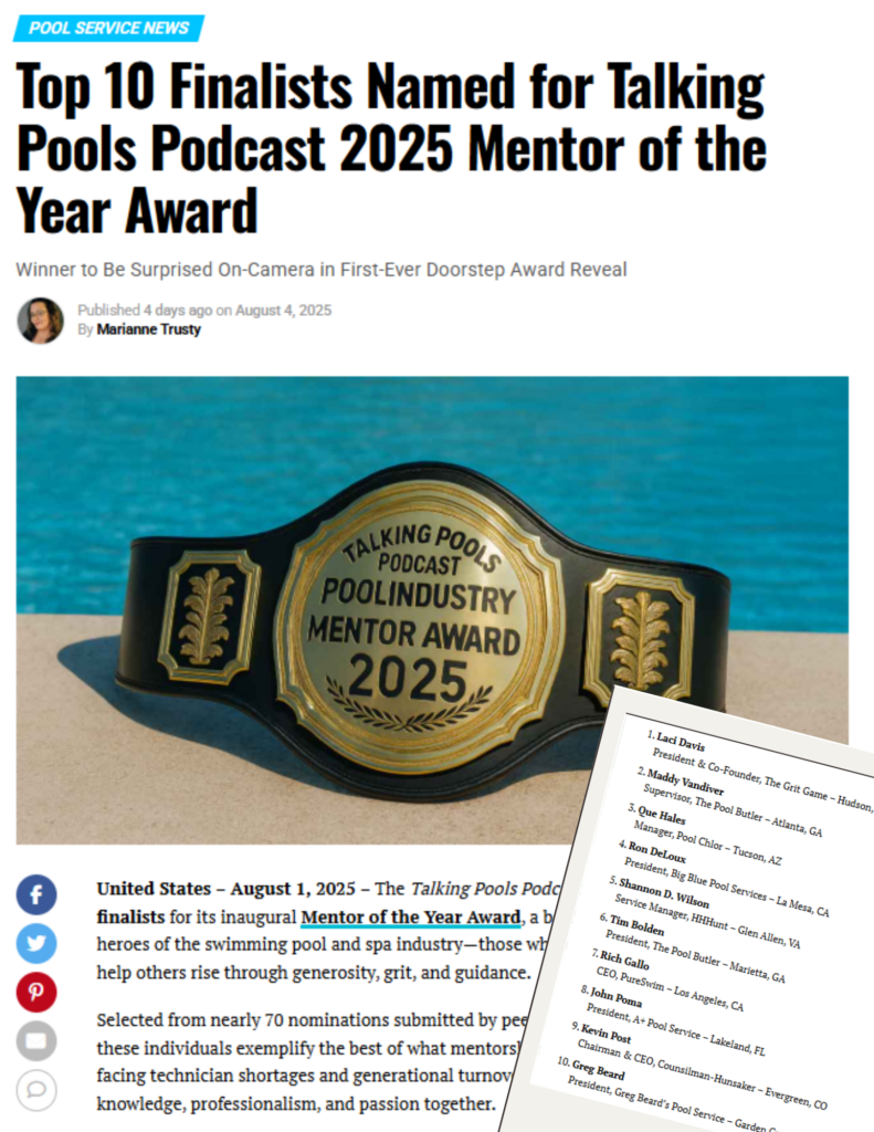Pool Magazine Talkeing Pools Podcast Laci Davis Co-founder nad president The Girt Game
